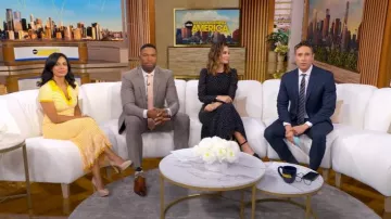 Derek Lam 10 Crosby Fringe Knit Dress worn by Tara Narula as seen in Good Morning America on August 7, 2025