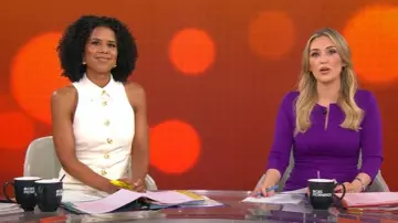 Toccin Button Front Racer Midi Dress worn by Adriana Diaz as seen in CBS Mornings on  August 8, 2025
