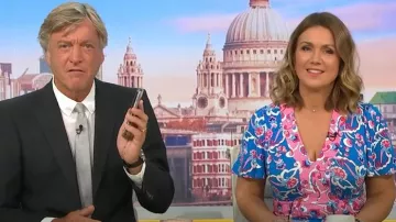 Robe maxi de thé Boden Blue Ellie Flutter portée par Susanna Reid telle que vue dans Good Morning Britain en juin 2025