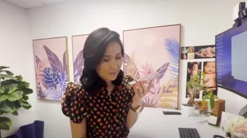 Alice + Olivia Willa Embroidered Top worn by Vicky Nguyen as seen in Today on August 8, 2025