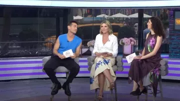 Gianvito Rossi Nappa Mule Sandal worn by Jenna Bush Hager as seen in Today with Jenna & Friends on August 8, 2025