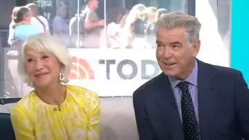 David Webb Oval Link Earrings in White Enamel worn by Helen Mirren as seen in Today on August 11, 2025