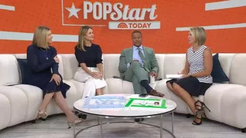 Mule Giuseppe Zanotti Vanilla 85 Marinetti portée par Jenna Bush Hager comme on le voit dans Today le 11 août 2025