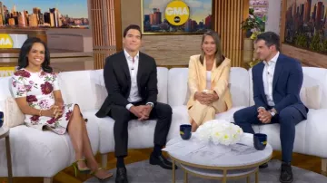 Oscar de la Renta Peony Bouclé Dress worn by Linsey Davis as seen in Good Morning America on August 11, 2025