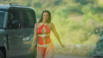 Roberto Cavalli Radiant Silk Gown worn by Maya Jama as seen in Love Island (S12E44)