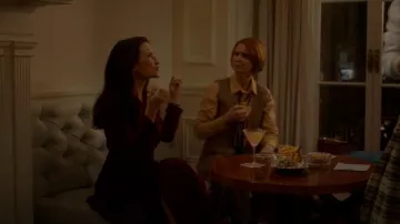 Emilia Wickstead Chaney Coat Dress in Burgundy worn by Charlotte York (Kristin Davis) as seen in And Just Like That… (S03E11)