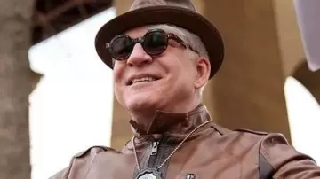 Only Murders in the Building S02 Steve Martin Brown Leather Jacket worn by Charles-Haden Savage (Steve Martin) in Only Murders in the Building (S02E10)