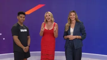 Vestido de Cara Cara Joan usado por Jenna Bush Hager como se ve en Today with Jenna & Friends el 12 de agosto de 2025