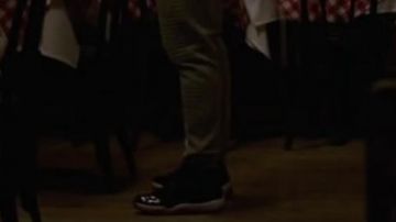 The pair of Nike Air Jordan 11 "Bred" sneakers worn by Adonis Creed (Michael B. Jordan) in Creed: The Legacy of Rocky Balboa