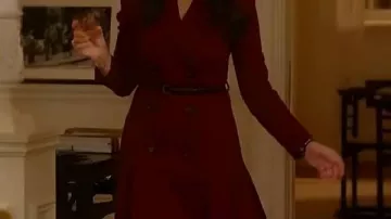 Burgundy Coat of Self (Kristin Davis) in And Just Like That