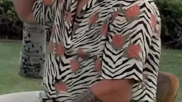 The Today Show Floral Zebra Print Shirt worn by Jason Momoa in the YouTube video Jason Momoa Opens Up About Dad’s Cameo in ‘Chief of War'