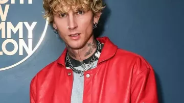 Lost Americana Jacket of Machine Gun Kelly in The Tonight Show Starring Jimmy Fallon