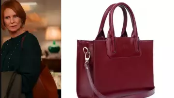 And Just Like That Cynthia Nixon Brown Leather bag of Self (Sarah Jessica Parker) in And Just Like That... The Documentary