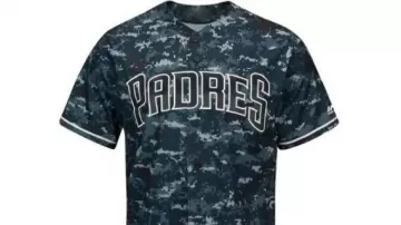 San Diego Padres Majestic Camo Cool Base Jersey worn by Rey Mysterio as seen in San Diego: City of