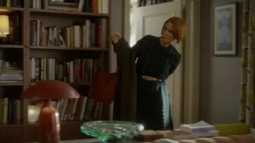 Elie Tahari The Alania Pleated Midi-Dress worn by Miranda Hobbes (Cynthia Nixon) as seen in And Just Like That… (S03E12)