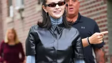 Only Murders in the Building S05 Selena Gomez Leather Dress of Mabel Mora (Selena Gomez) in Only Murders in the Building (S05E01)