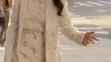 Textured White Coat worn by Charlotte York (Kristin Davis) in And Just Like That S03