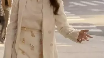 Textured White Coat worn by Charlotte York (Kristin Davis) in And Just Like That S03