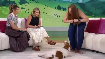 Celine Polly Wedge Mule worn by Jenna Bush Hager as seen in Today with Jenna & Friends on August 14, 2025