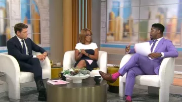 Narciso Rodriguez Colorblock Stretch Pebble Crepe Dress worn by Gayle King as seen in CBS Mornings on August 15, 2025