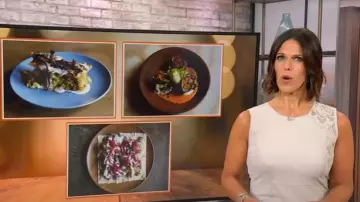 Elie Tahari Avital Robe fourreau portée par Dana Jacobson telle que vue dans CBS Mornings le 17 août 2025