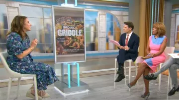 Robe Rails Eliana en Meadowlark portée par Sarah Gelman telle que vue dans CBS Mornings le 18 août 2025