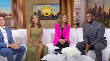 Ba&sh Dove Dress worn by Ginger Zee as seen in Good Morning America on August 18, 2025