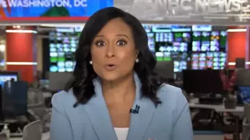 Veronica Beard Miller Dickey Jacket in Sea Glass worn by Kristen Welker as seen in Today on August 18, 2025
