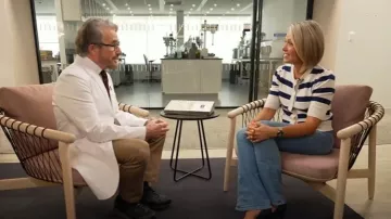 Baum und Pferdgarten Carlee Sweater worn by Dylan Dreyer as seen in Today on August 18, 2025