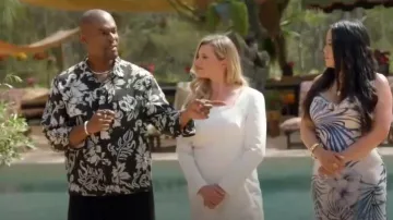 Karen Millen Stretch Crepe Asymmetric Neckline Draped Maxi Dress worn by Anna Williamson as seen in Celebs Go Dating (S14E06)