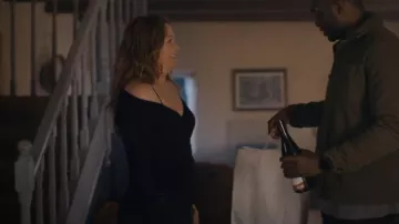 Rails Eloise Shirt Onyx Lurex In Black worn by Fiona Fox (Alicia Silverstone) as seen in Irish Blood (S01E03)