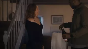 Rails Eloise Shirt Onyx Lurex In Black worn by Fiona Fox (Alicia Silverstone) as seen in Irish Blood (S01E03)