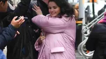 Only Murders in the Building Mabel Mora Pink Puffer Coat used by Mabel Mora (Selena Gomez) in Only Murders in the Building