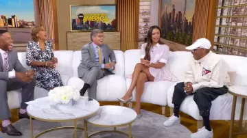 Striped Mini Skirt worn by Ilfenesh Hadera as seen in Good Morning America on August 18, 2025