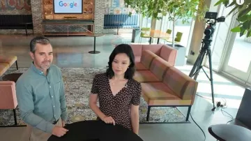 Mango Printed Midi-dress worn by Jo Ling Kent as seen in CBS Mornings on August 20, 2025