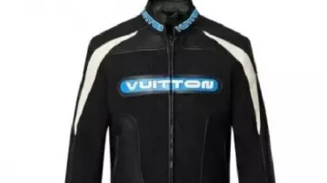 Black Leather Biker Jacket worn by Jalen Hurts in Jalen Hurts 2024 Season Highlights