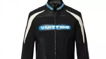 Black Leather Biker Jacket worn by Jalen Hurts in Jalen Hurts 2024 Season Highlights