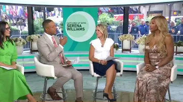 L'Agence Sonya Silk Bustier worn by Serena Williams as seen in Today on  August 21, 2025