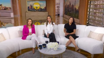 Club Monaco Polo Collar Sweater Tee worn by Stephanie Ramos as seen in Good Morning America on August 21, 2025