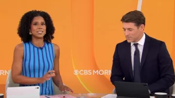 Top de punto Simon Miller Canoga usado por Adriana Díaz como se ve en CBS Mornings el 21 de agosto de 2025