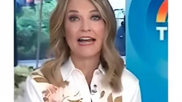 The Today Show 2025 Savannah Guthrie Camisa Floral Blanca
