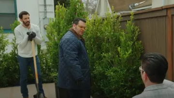 Brooks Brothers Diamond Quilted Walking Coat worn by Josh Gadd as seen in Celebrity IOU (S10E03)