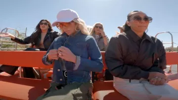 L'Agence Janelle Slim Fit Raw Denim Jacket worn by Jennifer Pedranti as seen in The Real Housewives of Orange County (S19E07)