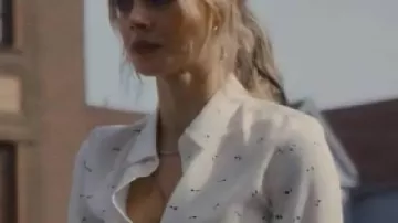 White Shirt worn by Edie (Samara Weaving) in Eenie Meanie || Eenie Meanie 2025 Samara Weaving White Shirt
