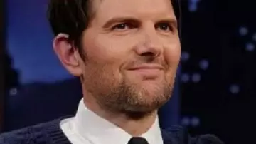 Jimmy Kimmel Live 2025 Knit Vest worn by Adam Scott as seen in Jimmy Kimmel Live!