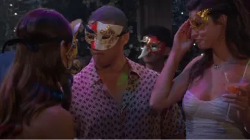 Sandro Rope print shirt in Terra worn by Zende Forrester Dominguez (Delon De Metz) as seen in The Bold and the Beautiful on August 19, 2025