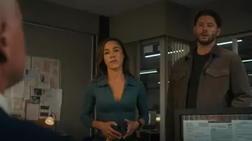And Now This Women's Polo-Collar Long-Sleeve Bodysuit worn by Amber Oliveras (Jessica Camacho) as seen in Countdown (S01E04)