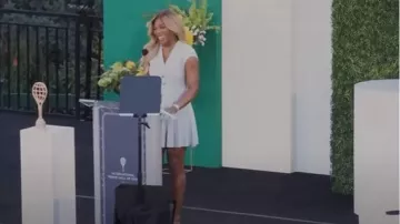 Balmain Short-Sleeve Flechage Knit Flare Mini Dress worn by Serena Williams as seen in Today on August 25, 2025