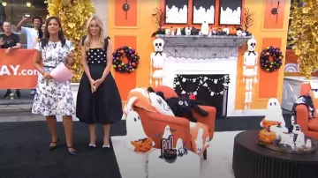 Jupe à bulles trapèze tissée DKNY portée par Chassie Post comme on le voit dans Today le 25 août 2025