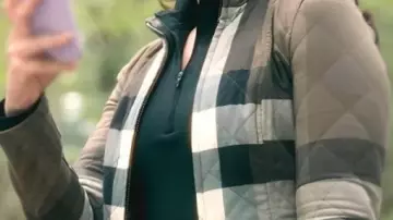 Burberry Plaid Quilted Jacket worn by Jill Thompson (Katie Lowes) in TV Series The Hunting Wives 2025